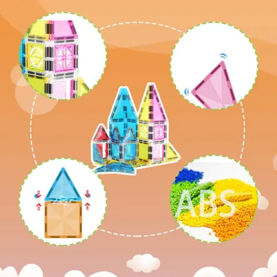 PicassoTiles® 48-Piece Mini Diamond Magnetic Tiles Series Set {3}