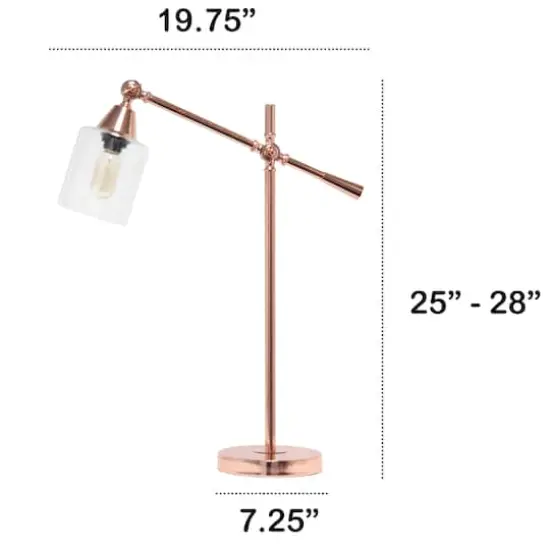 Lalia Home 2.5ft. Vertically Adjustable Desk Lamp Rose Gold {4}