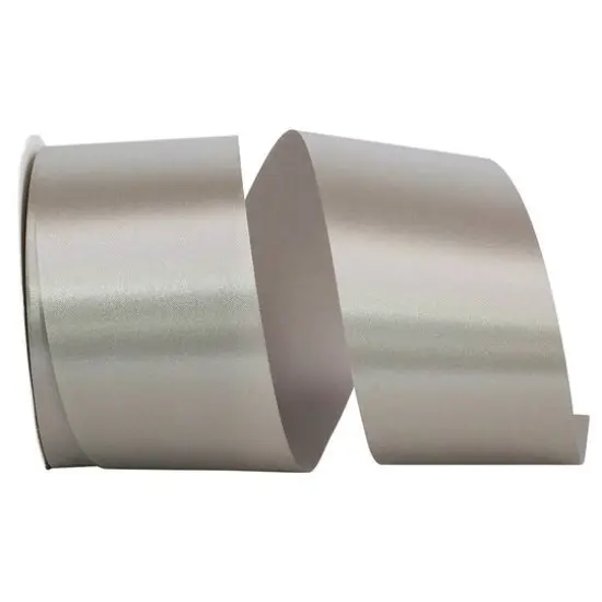 JAM Paper 2.5" x 50yd. Single Face Satin Allure Ribbon Silver {1}