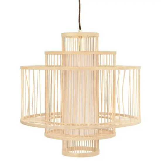 Hello Honey&reg; 19.5" Boho Tiered Bamboo Chandelier Brown {1}