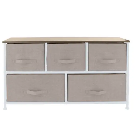 Simplify 5 Drawer Storage Dresser Gray {2}
