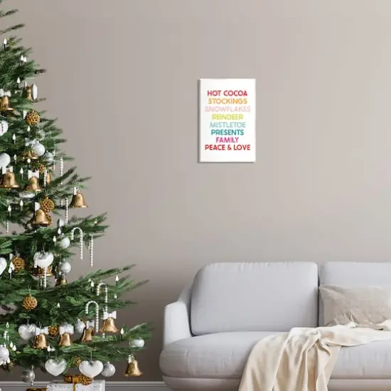 Stupell Industries Peace & Love Rainbow Christmas List Wall Plaque Art {3}