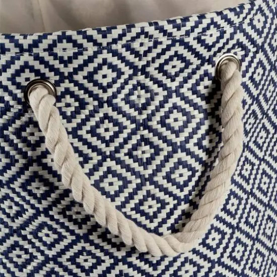 DII&reg; Large Round Geo Diamond Paper Bin Nautical Blue {7}