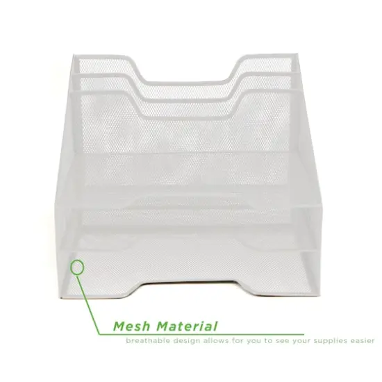 Mind Reader 5-Compartment Desk Organizer White {9}