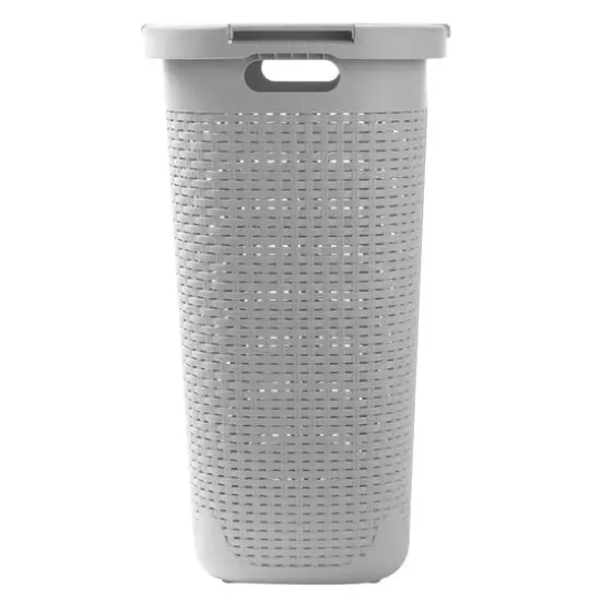 Mind Reader 60L Hamper Laundry Basket with Cutout Handles White {8}