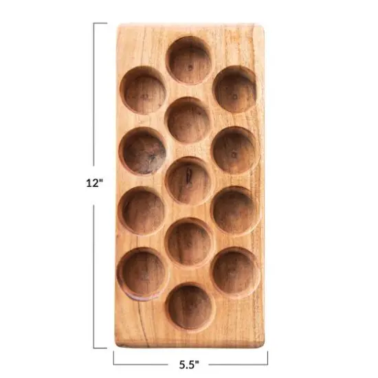 Hello Honey&reg; 12" Acacia Wood Egg Tray {4}