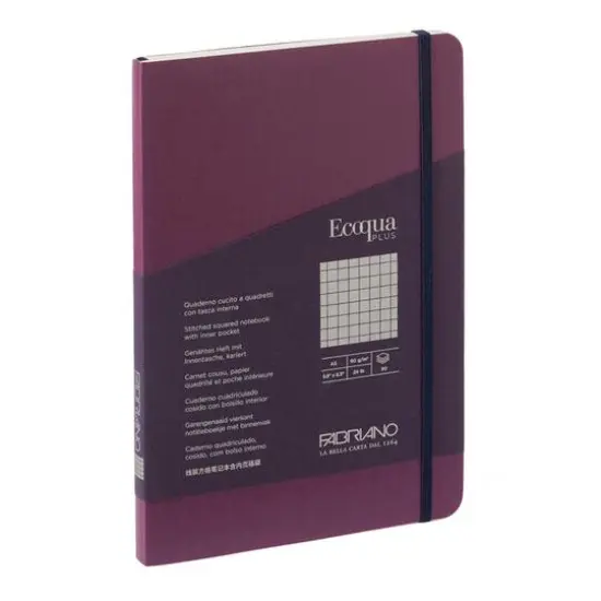 Fabriano&reg; EcoQua Plus A5 Graph Stitch-Bound Notebook Wine {1}