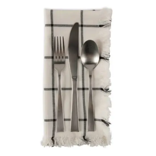 DII&reg; Black Check Fringed Cloth Dinner Napkins, 6ct. {3}