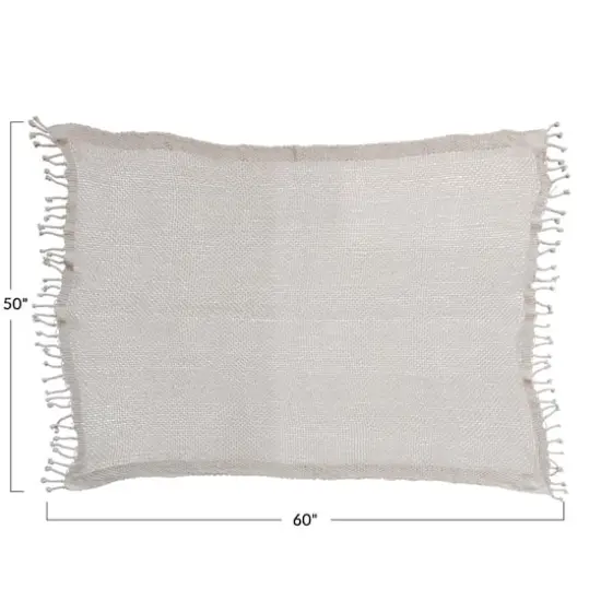 Hello Honey® Natural Cotton Knit Throw Blanket with Tassels {4}