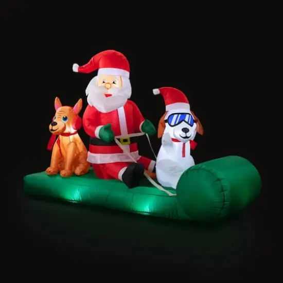 Mr. Christmas 8ft. Santa's Dog Sled Outdoor Lit Inflatable {5}