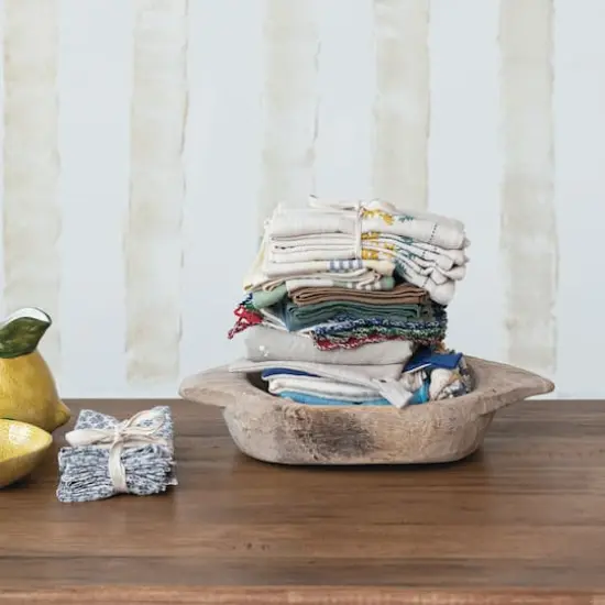 Hello Honey® Blue & Gray Hand-Embroidered Cotton Slub Pot Holders Set {4}