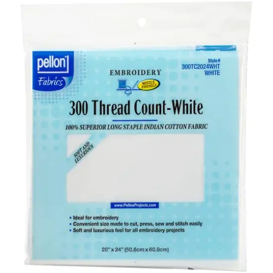 Pellon&reg; White 20" x 24" 300 Thread Count Cotton Embroidery Fabric {1}