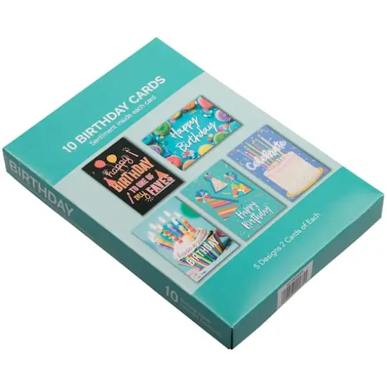 JAM Paper 4" x 6" Birthday Bash Assortment Cards & Matchings Envelope Set, 10ct. {6}