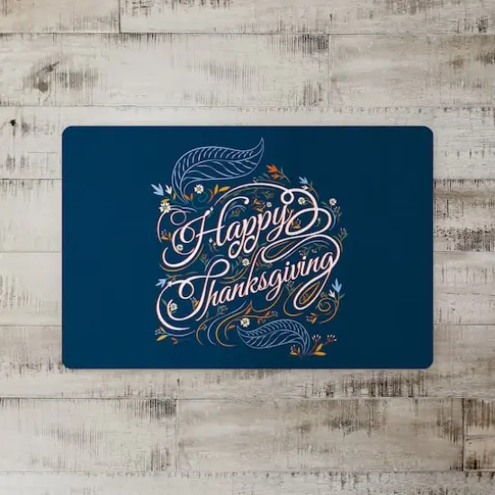 Happy Thanksgiving Script Floor Mat {3}