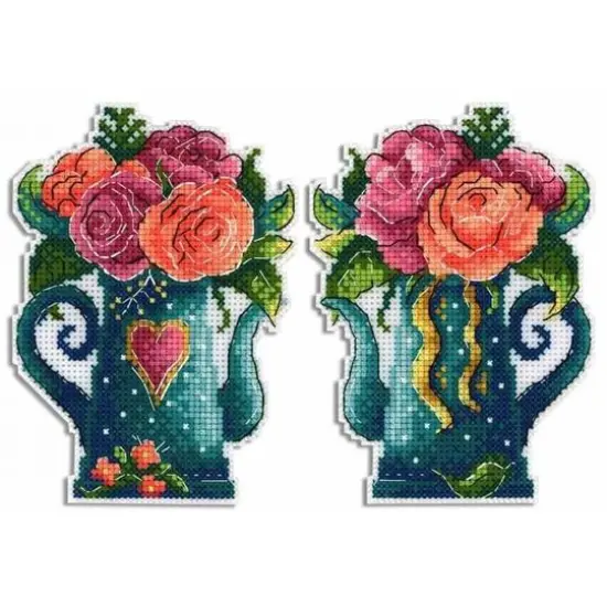 MP Studia Flowers Of Love Plastic Canvas Counted Cross Stitch Kit {3}
