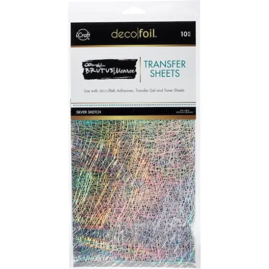 Brutus Monroe Deco Foil&trade; Transfer Sheets Silver Sketch {1}