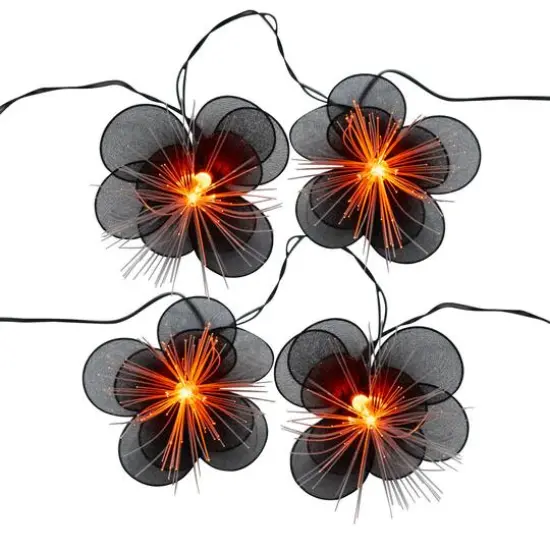 6ft. Black Flower Icon Fiber Optic String Lights by Ashland&reg; {1}