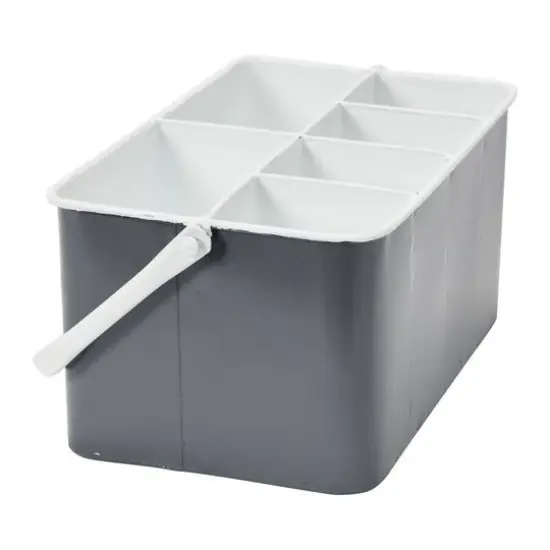Hello Honey&reg; 6-Compartment Metal Caddy with Handle Gray {5}