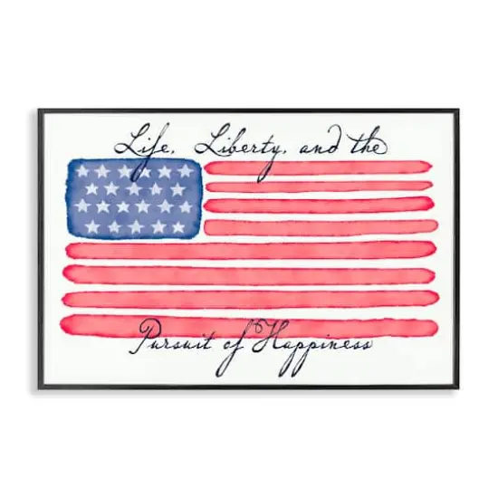Stupell Industries All American Patriotic Phrase Framed Giclee Art Black {1}