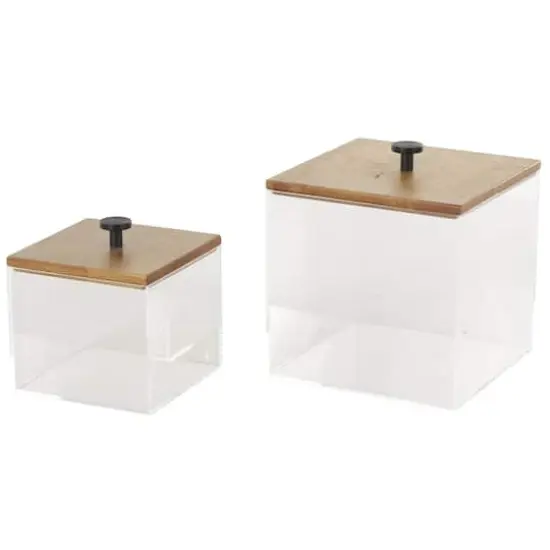 Clear & Brown Box Set with Brown Wooden Lids {1}