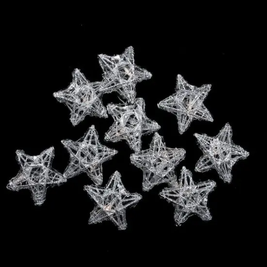10ct. Clear LED Spun Glass Star Christmas String Lights {3}