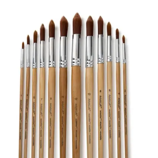 Brown Synthetic Round Brushes by Artist's Loft&reg; Necessities&trade; {1}