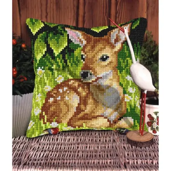 Orchidea Needlepoint Kit Cushion - Printed Canvas Roe Deer  {3}