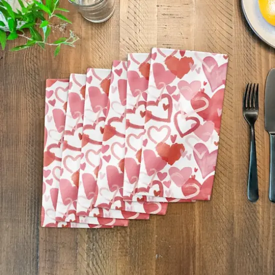 Heart Cluster Pattern 10" x 10" Cotton Twill Napkin {4}