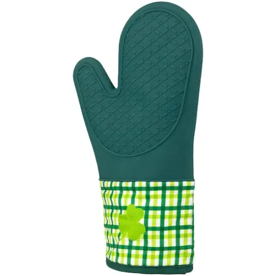 Green Plaid Shamrock Oven Mitts, 2ct. {4}