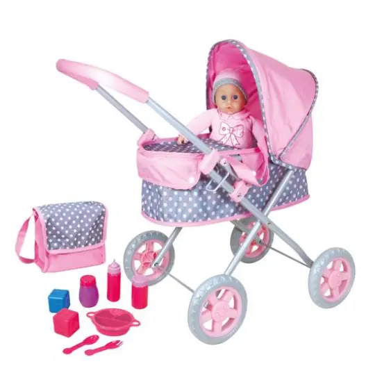 Lissi Dolls 14" Soft Baby Doll & Pram Set {1}