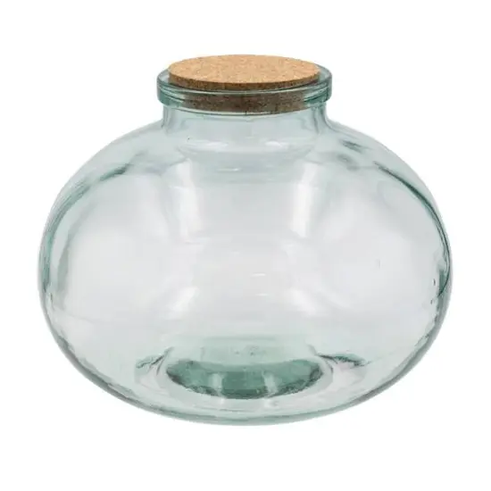 Hello Honey&reg; 9" Round Clear Reclaimed Glass Jar with Cork Lid {1}