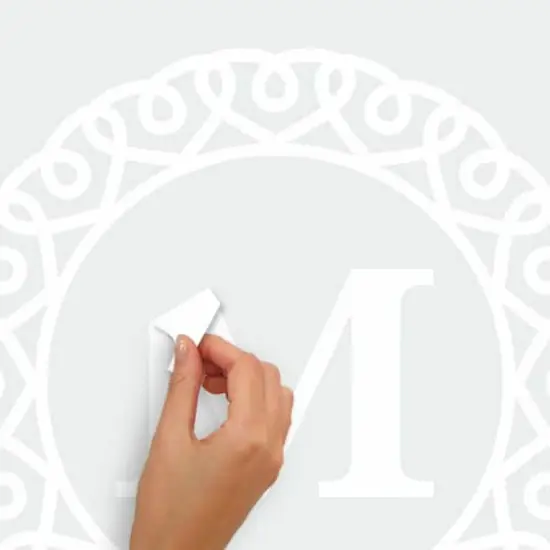 RoomMates White Serif Monogram Peel & Stick Giant Decals {5}