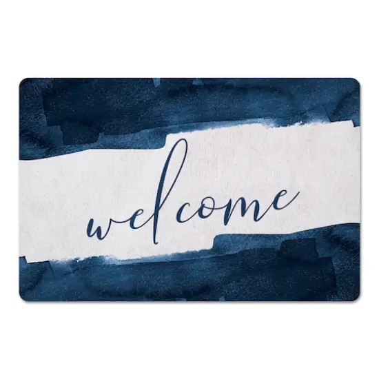 Navy Welcome 27" x 18" Floor Mat {4}