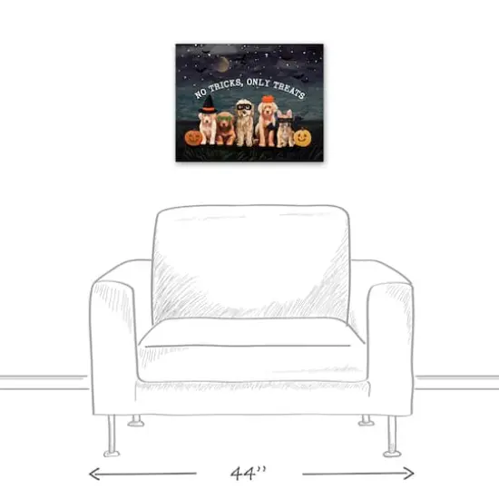 No Tricks Just Treats Pups 20" x 16" Canvas Wall Art {4}