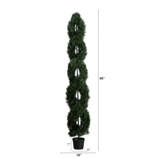 8ft. UV-Resistant Double Pond Cypress Spiral Topiary {6}