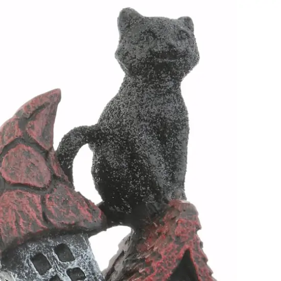 7" Black Cats Haunted House with LED Light {4}