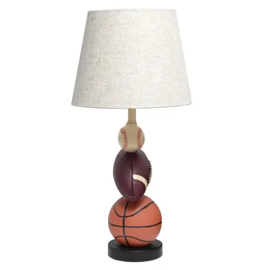 Simple Designs™ 22" Basketball, Baseball, Football Table Lamp with Beige Shade {16}