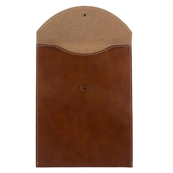 JAM Paper 9.5" x 12.5" Leather Portfolio with Button & String Brown {4}