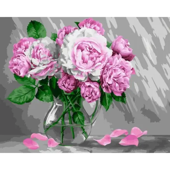 Crafting Spark Beautiful Peonies Painting by Numbers Kit {1}