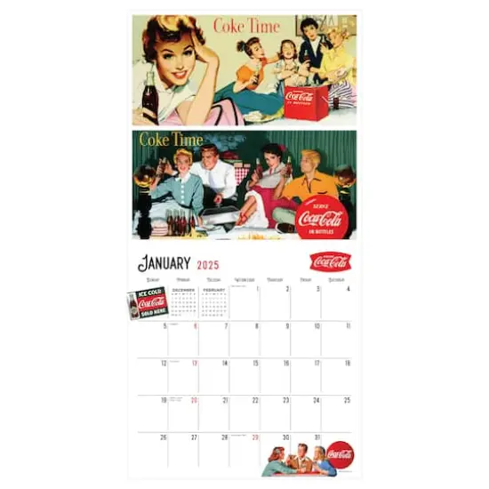 TF Publishing 2025 Coca-Cola: Vintage Nostalgia Wall Calendar {4}