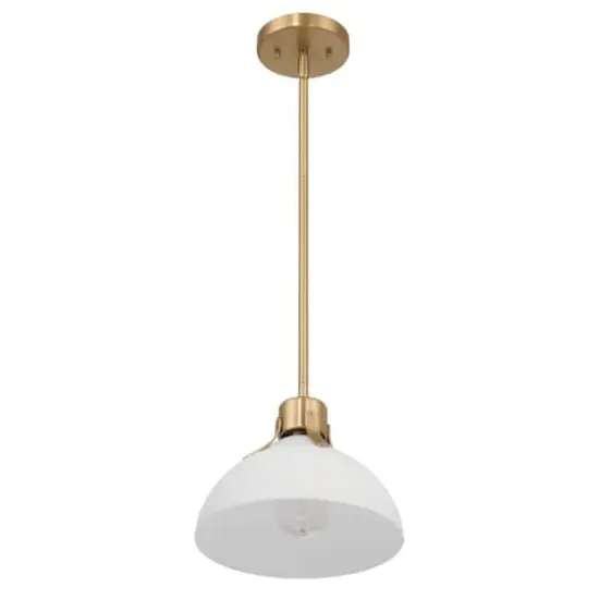 Hello Honey&reg; Delano Gold & White Industrial Metal & Etched Glass Ceiling Light {1}