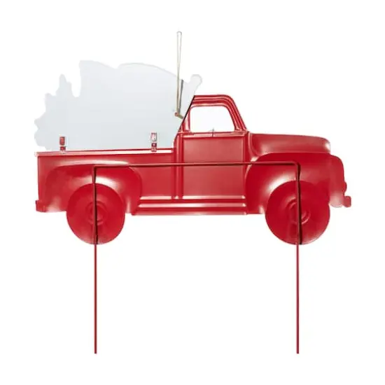 Glitzhome&reg; 23.5" Americana Red Truck Metal Yard Stake {9}