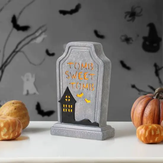 Mr. Halloween 10" Ceramic LED Tomb Sweet Tomb Tombstone {4}