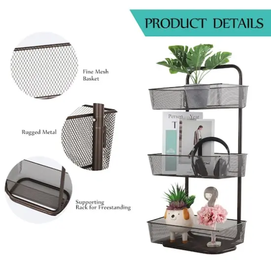 NEX&trade; 15" Over the Door Basket Organize Dark Brown {5}