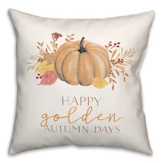 Happy Golden Autumn Throw Pillow {1}