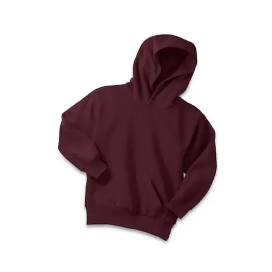 Port & Company&reg; Colors Youth Core Fleece Pullover Hooded Sweatshirt Maroon {1}