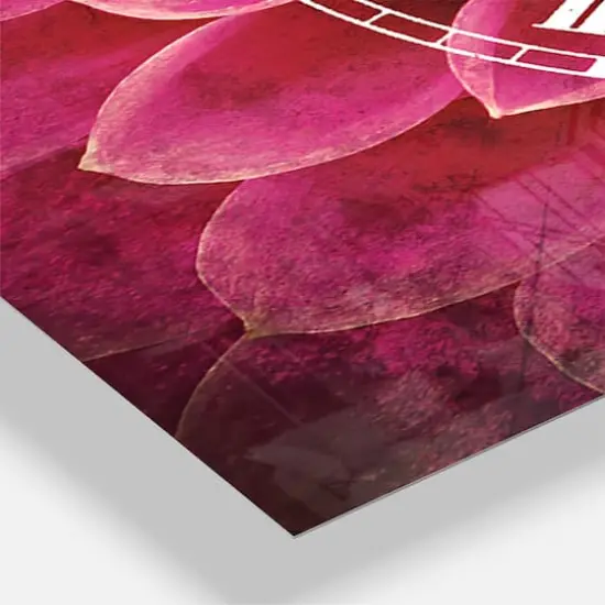 Designart 'Dark Pink Abstract Flower Petals Traditional Multipanel Wall Clock {4}