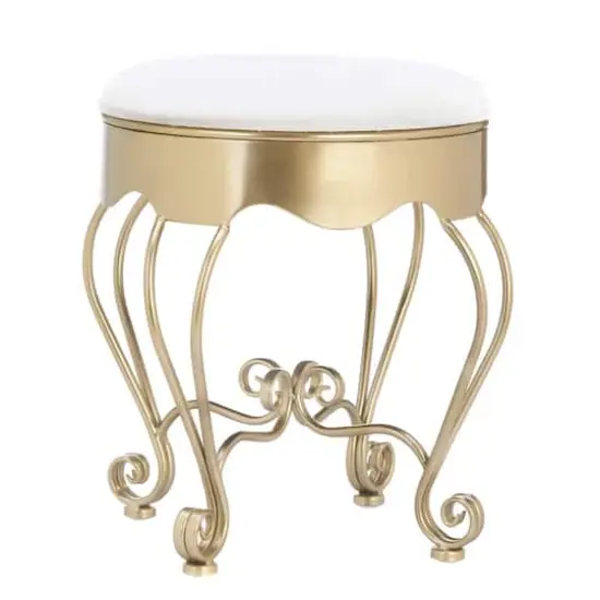 18" Gold Scrollwork Stool {1}