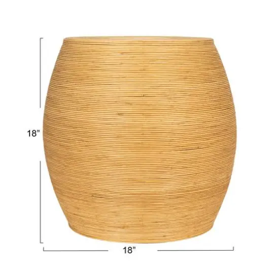 Hello Honey&reg; Small Rattan Round Accent Table Natural {5}