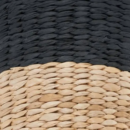 Household Essentials 9" Black Woven Hyacinth Waste Basket {6}
